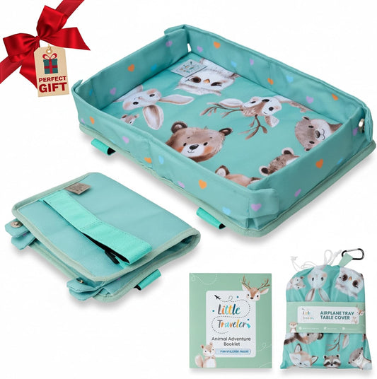 Little Traveler Tray Table Cover for Kids – Universal Fit, Waterproof & Easy Setup I Mint Green