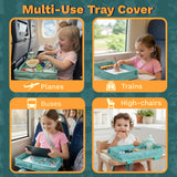 Little Traveler Tray Table Cover for Kids – Universal Fit, Waterproof & Easy Setup I Mint Green
