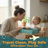 Little Traveler Tray Table Cover for Kids – Universal Fit, Waterproof & Easy Setup I Mint Green