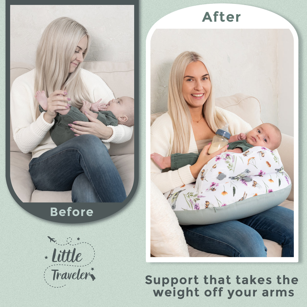 Little Traveler Inflatable Nursing & Breastfeeding Pillow | CPC Certified