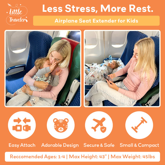 Airplane Seat Extender for Kids - Cozy & Easy Setup, Ages 1-4