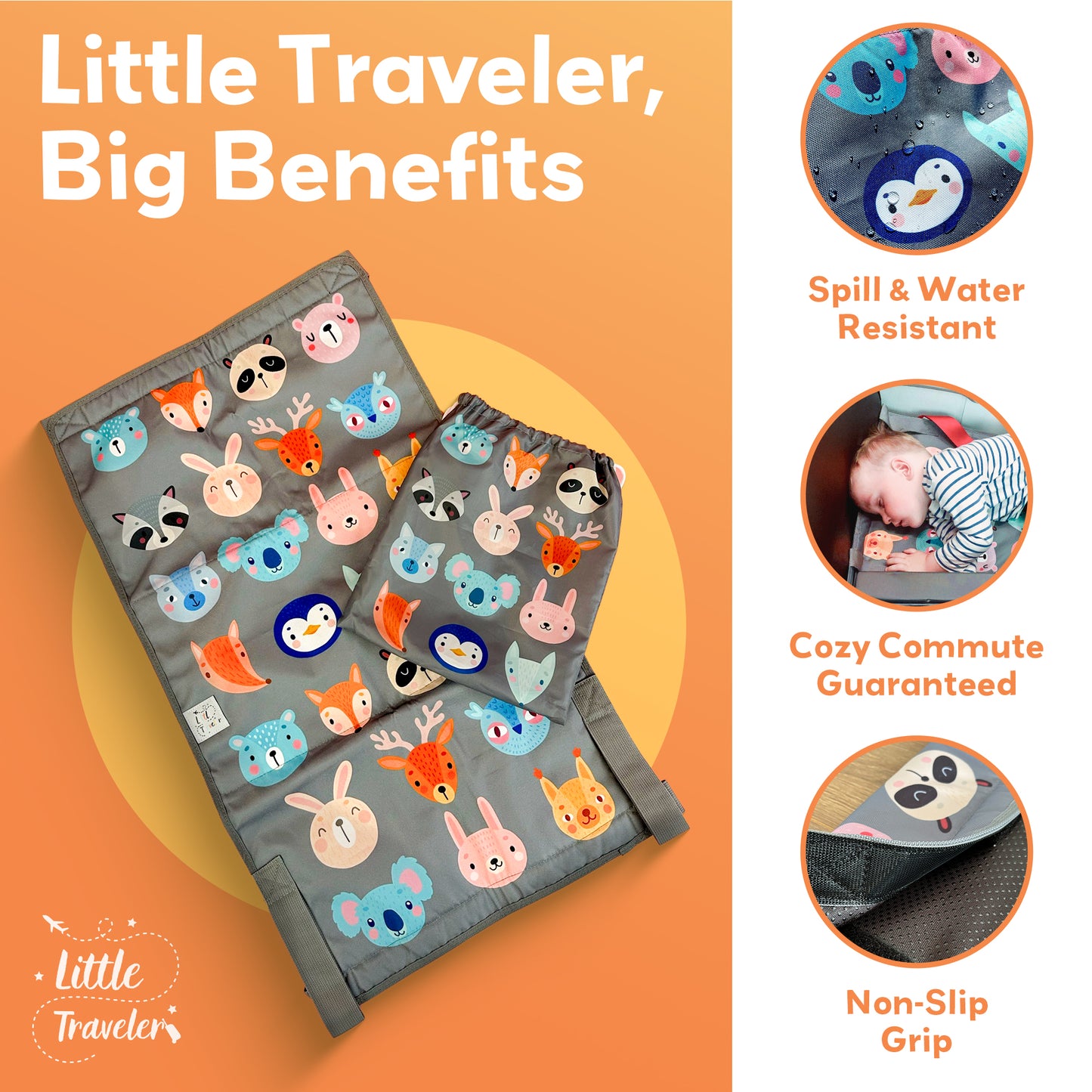Airplane Seat Extender for Kids - Cozy & Easy Setup, Ages 1-4